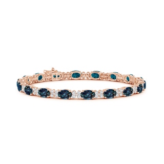 6x4mm Labgrown Oval Lab-Grown Alexandrite Tennis Bracelet with Diamonds in 10K Rose Gold