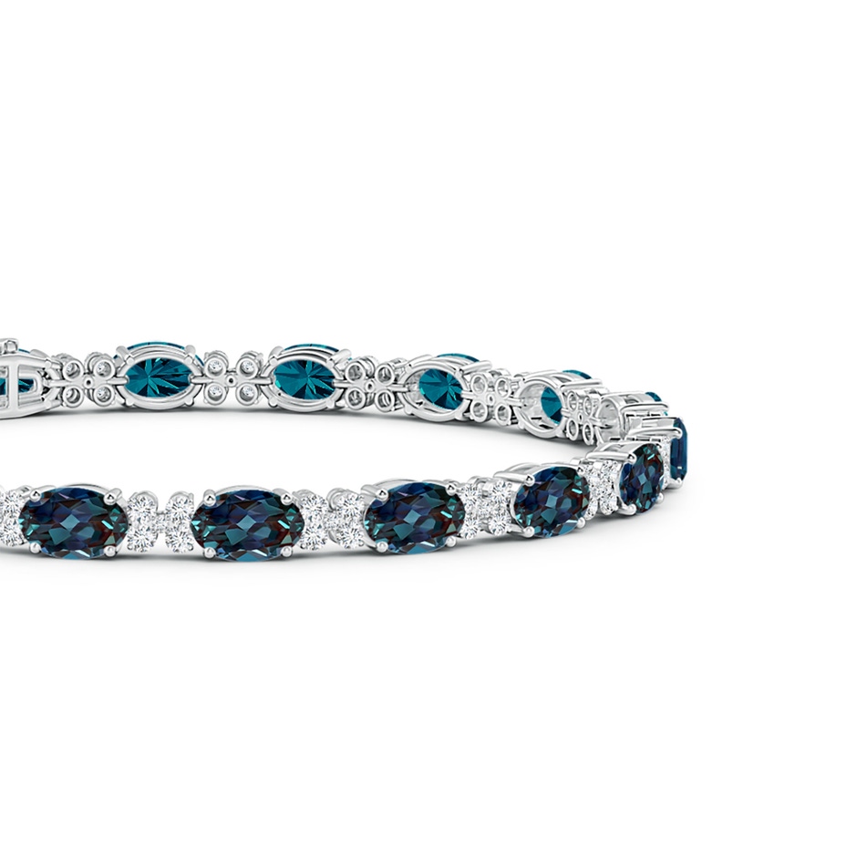 6x4mm Labgrown Oval Lab-Grown Alexandrite Tennis Bracelet with Diamonds in White Gold side 199