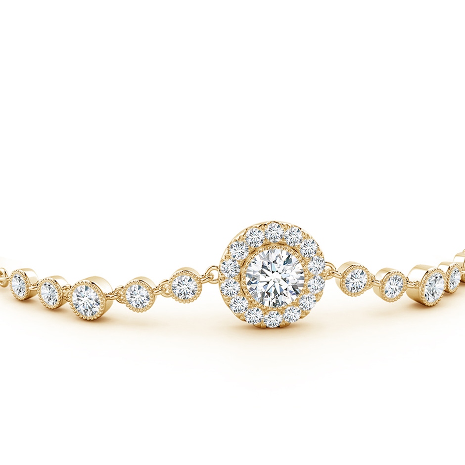 5.1mm FGVS Lab-Grown Vintage Style Bezel-Set Diamond Bracelet in Yellow Gold side 199