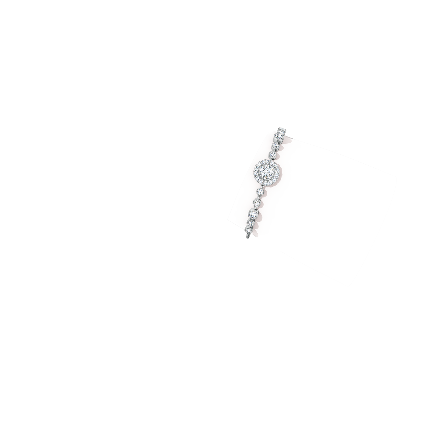 6.4mm FGVS Lab-Grown Vintage Style Bezel-Set Diamond Bracelet in White Gold - body_arm