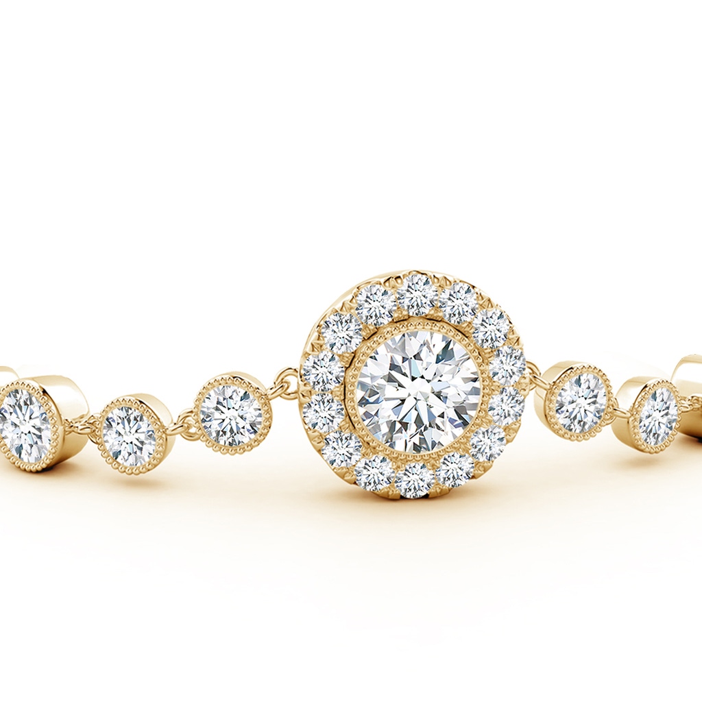 7.4mm FGVS Lab-Grown Vintage Style Bezel-Set Diamond Bracelet in 18K Yellow Gold - side 199