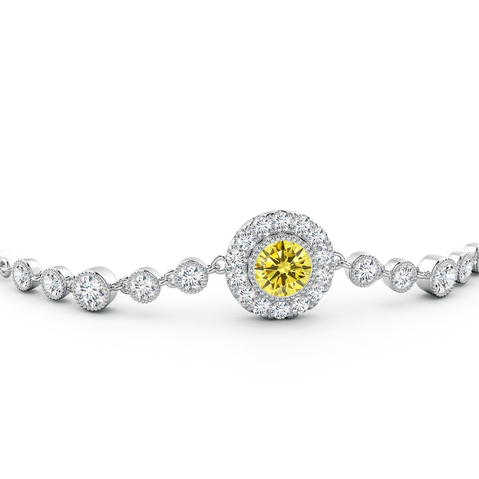 5.1mm Labgrown Vintage Style Bezel-Set Lab-Grown Fancy Intense Yellow and White Diamond Bracelet in White Gold side 199