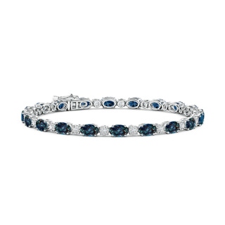 6x4mm Labgrown Oval Lab-Grown Alexandrite Tennis Bracelet with Gypsy Diamonds in White Gold