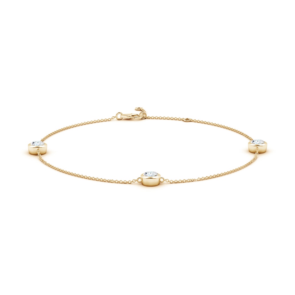 5.1mm FGVS Lab-Grown Bezel-Set Diamond Station Adjustable Ankle Bracelet in Yellow Gold 