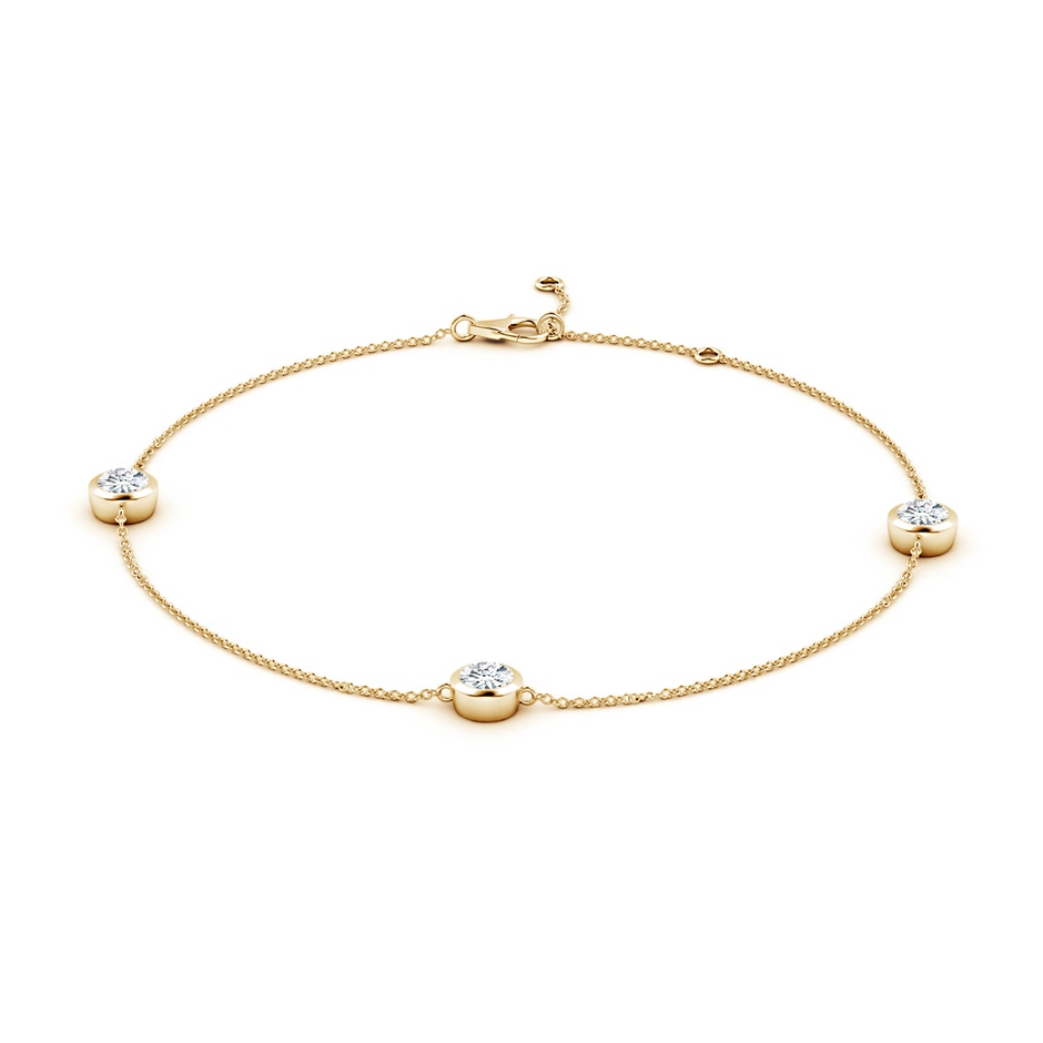 5.1mm FGVS Lab-Grown Bezel-Set Diamond Station Adjustable Ankle Bracelet in Yellow Gold side 199