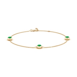 Fashion Yellow Gold Lab Grown Emerald Bracelets