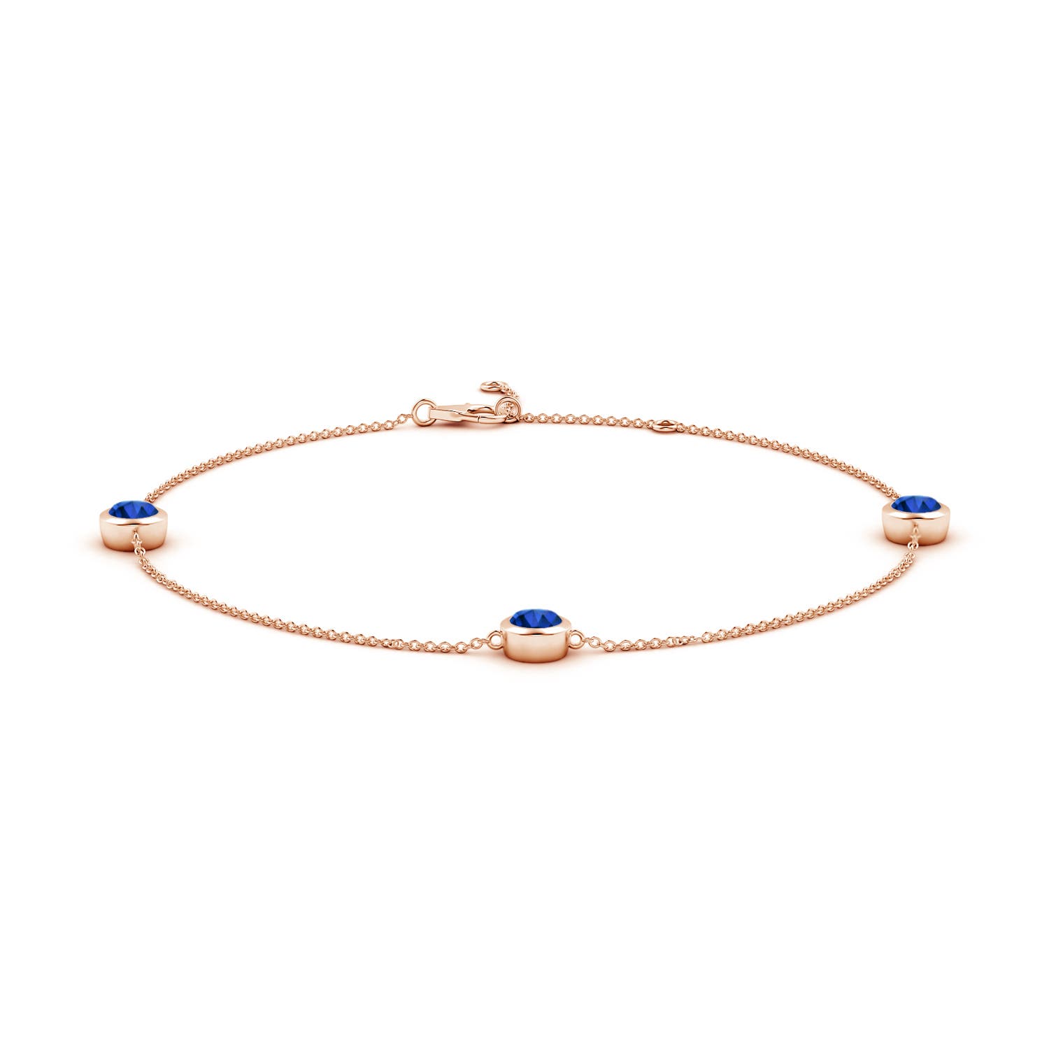Rose Gold Lab Grown Blue Sapphire Bracelets