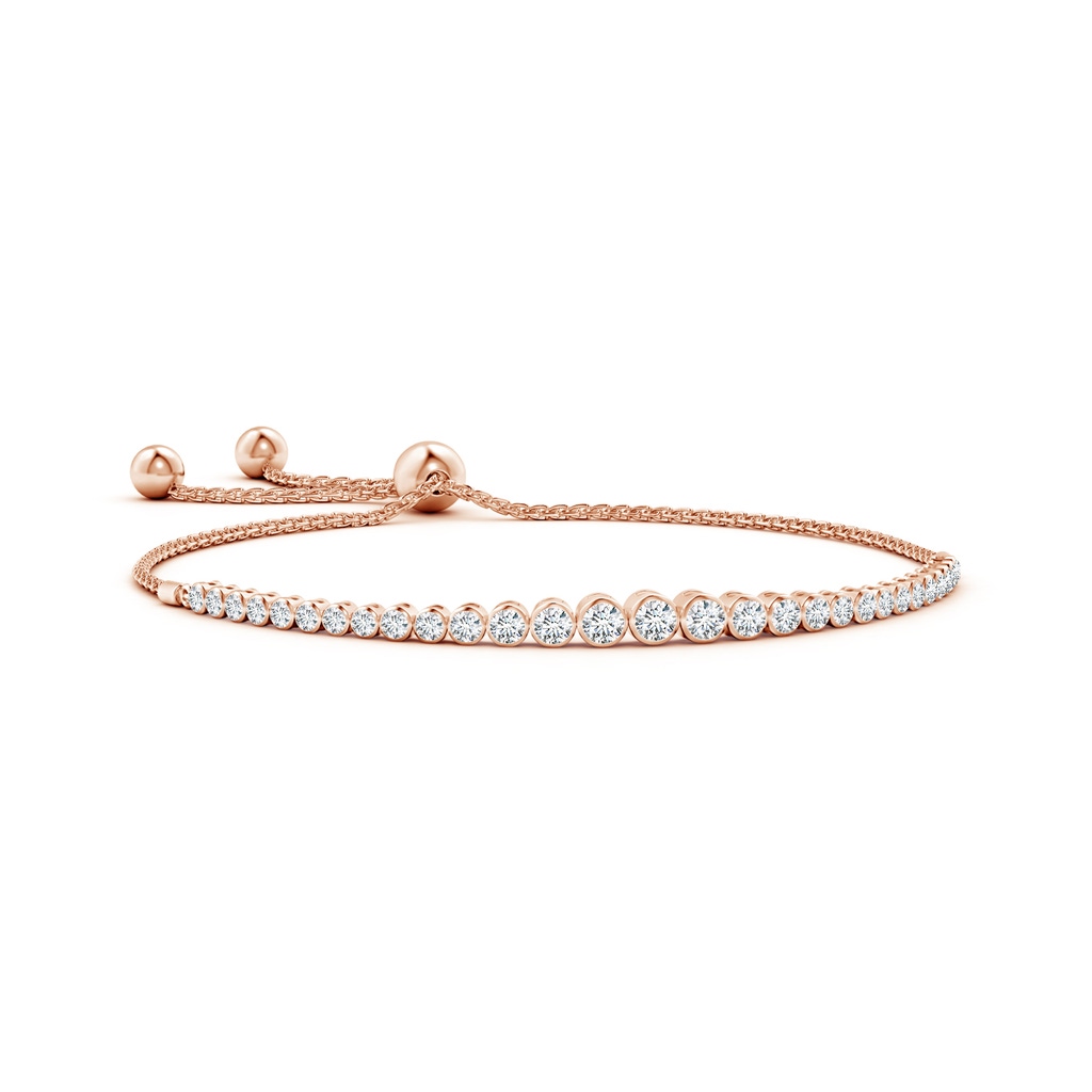 3.1mm FGVS Lab-Grown Graduated Bezel-Set Diamond Bolo Bracelet in Rose Gold