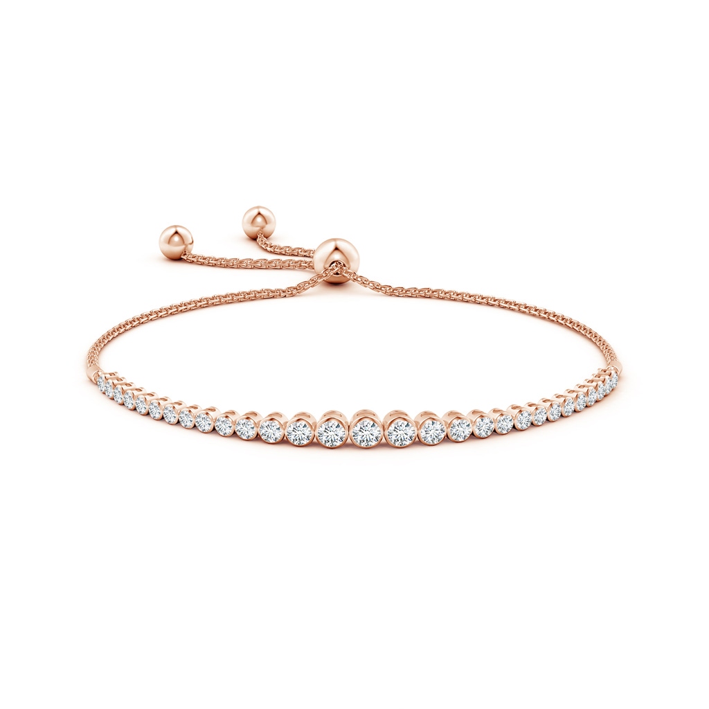 3.1mm FGVS Lab-Grown Graduated Bezel-Set Diamond Bolo Bracelet in Rose Gold - side 199