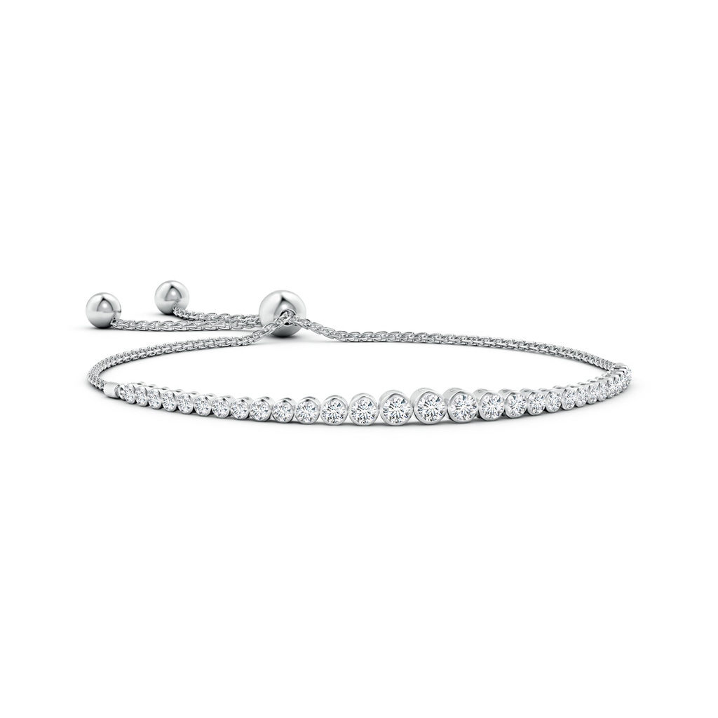 3.1mm FGVS Lab-Grown Graduated Bezel-Set Diamond Bolo Bracelet in White Gold