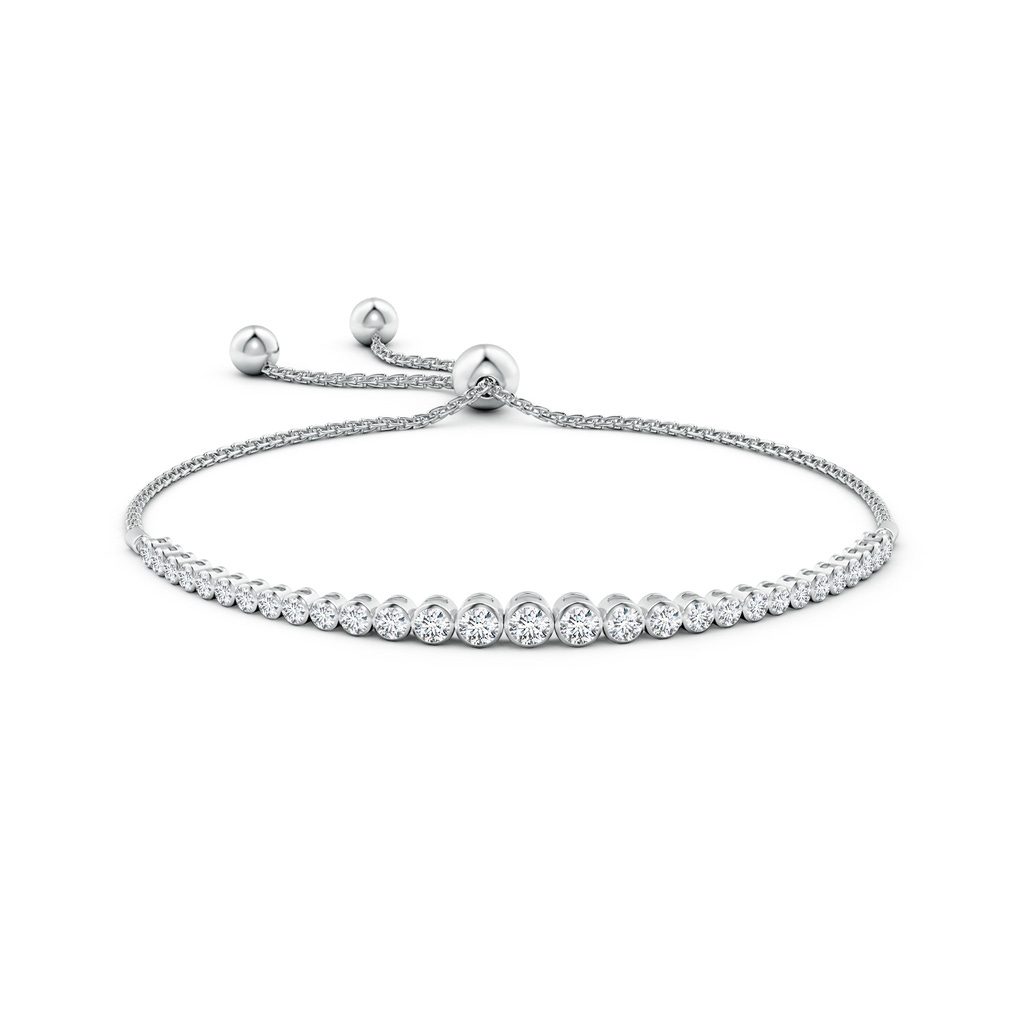 3.1mm FGVS Lab-Grown Graduated Bezel-Set Diamond Bolo Bracelet in White Gold - side 199