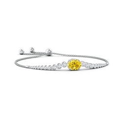 White Gold White Gold Lab Grown Yellow Diamond Bracelets