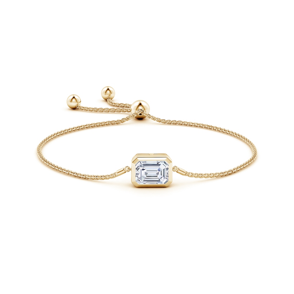 10x7.5mm FGVS Lab-Grown Horizontally Set Emerald-Cut Diamond Bolo Bracelet in Yellow Gold - side 199