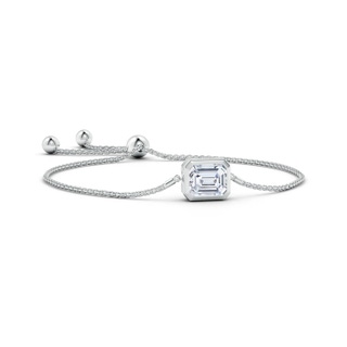 10x8.5mm FGVS Lab-Grown Horizontally Set Emerald-Cut Diamond Bolo Bracelet in 9K White Gold