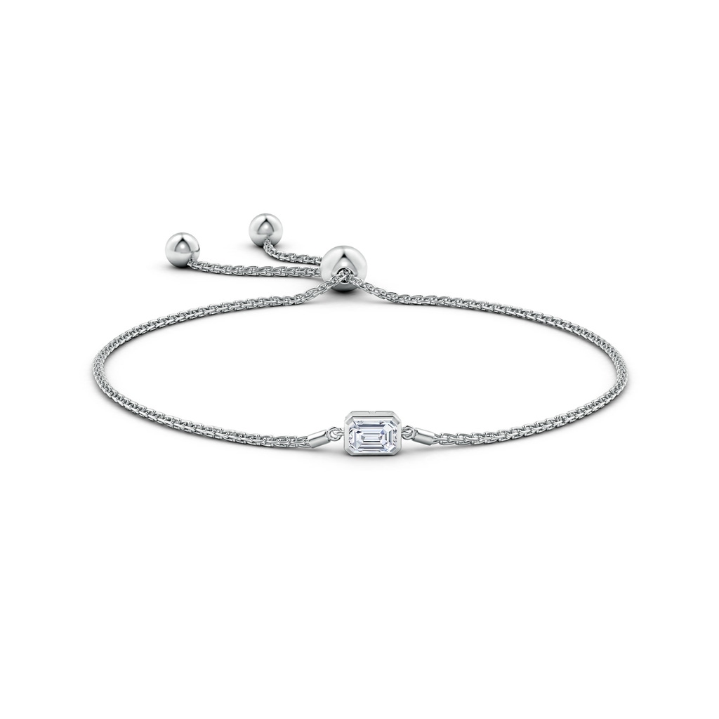 6x4mm FGVS Lab-Grown Horizontally Set Emerald-Cut Diamond Bolo Bracelet in White Gold - side 199