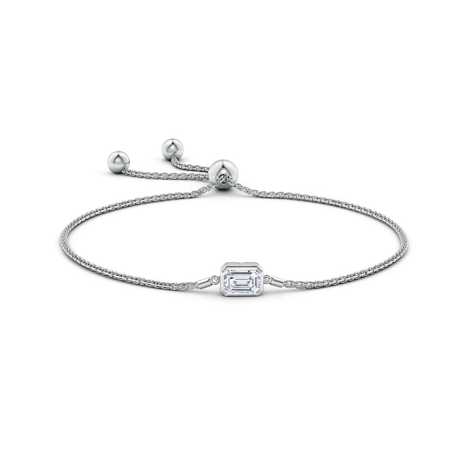 7x5mm FGVS Lab-Grown Horizontally Set Emerald-Cut Diamond Bolo Bracelet in White Gold side 199