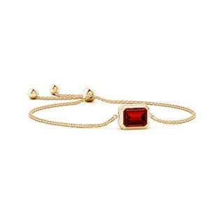 10x8mm Labgrown Lab-Grown Horizontally Set Emerald-Cut Ruby Bolo Bracelet in Yellow Gold