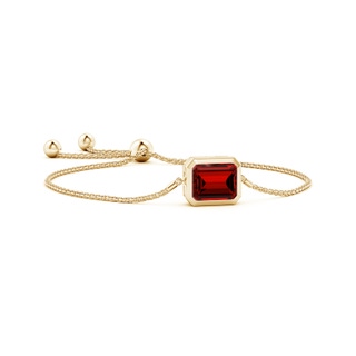 12x10mm Labgrown Lab-Grown Horizontally Set Emerald-Cut Ruby Bolo Bracelet in 10K Yellow Gold