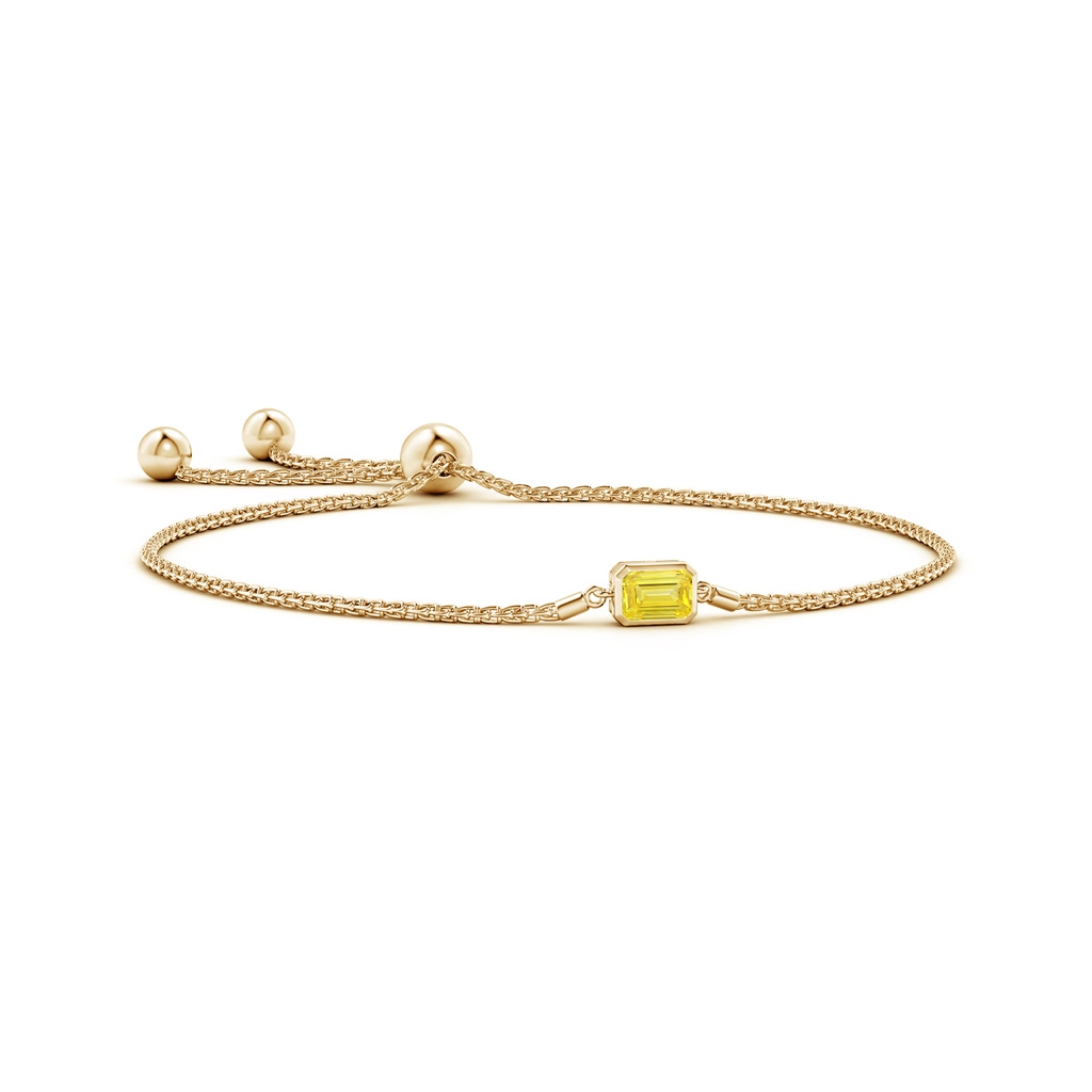 6x4mm Labgrown Horizontally Set Emerald-Cut Lab-Grown Fancy Intense Yellow Diamond Bolo Bracelet in Yellow Gold