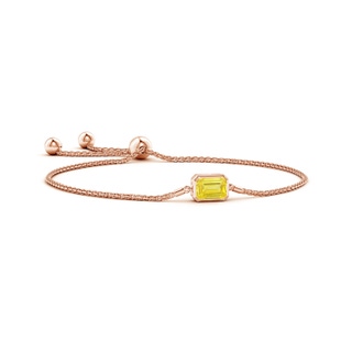 8x6mm Labgrown Horizontally Set Emerald-Cut Lab-Grown Fancy Intense Yellow Diamond Bolo Bracelet in Rose Gold