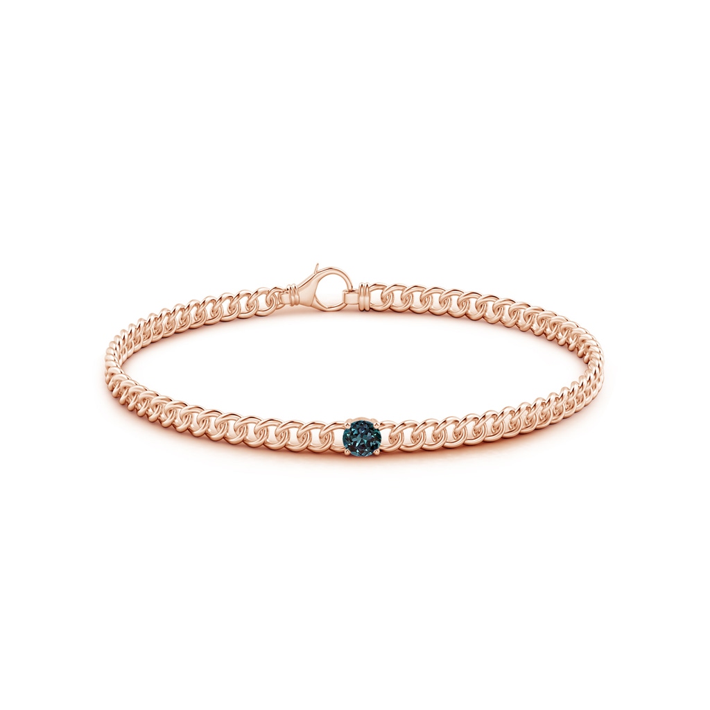 4mm Labgrown Solitaire Round Lab-Grown Alexandrite Bracelet in Rose Gold