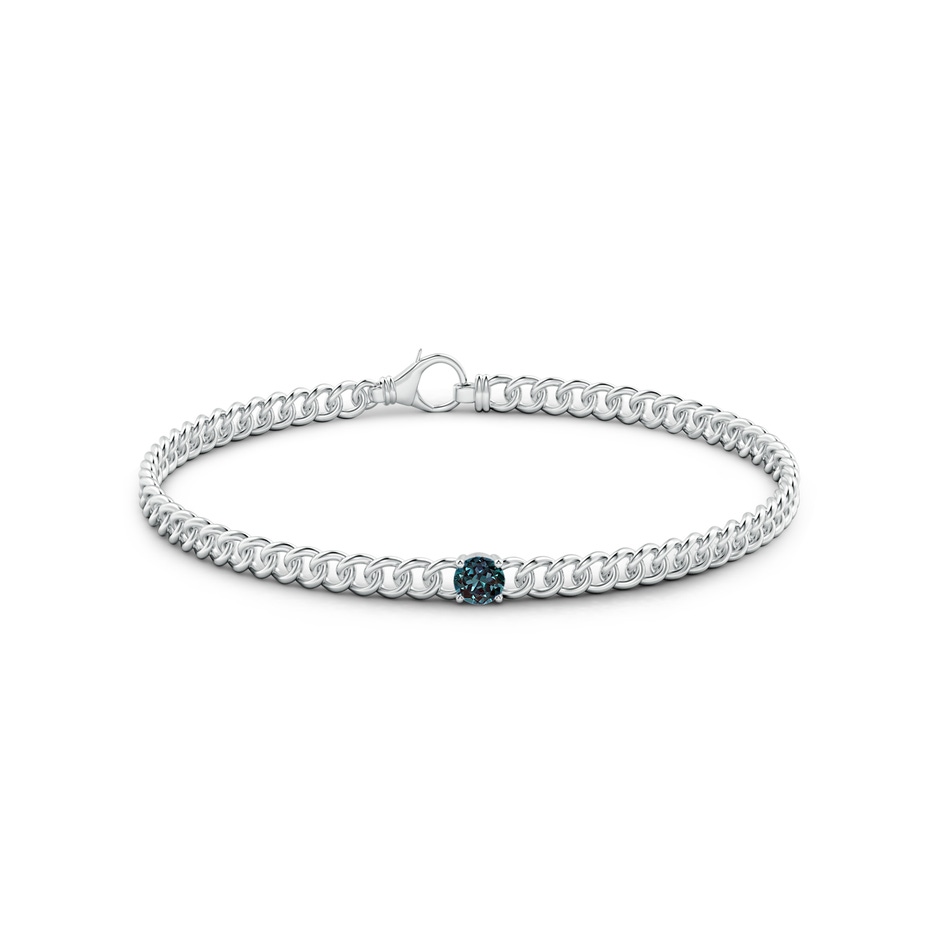 4mm Labgrown Solitaire Round Lab-Grown Alexandrite Bracelet in White Gold 