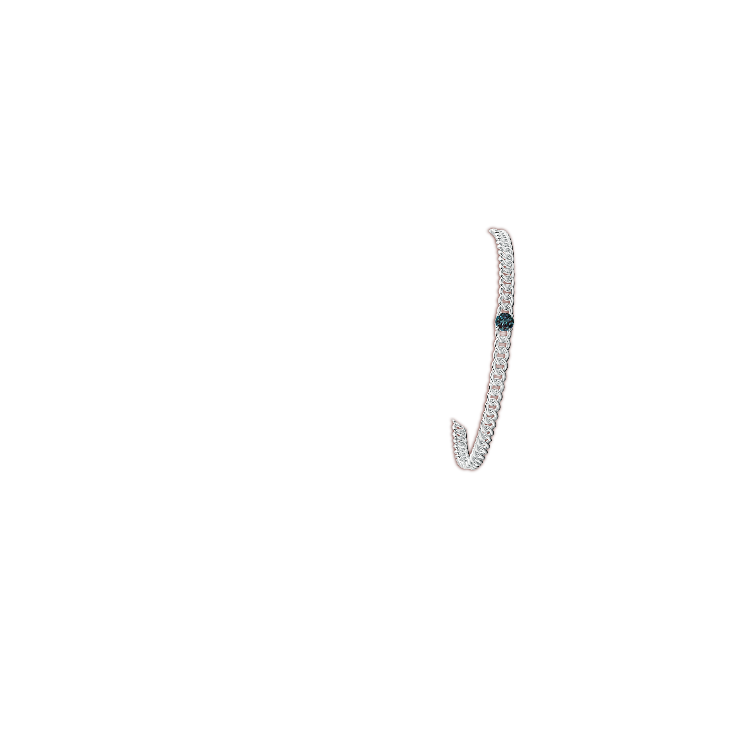 4mm Labgrown Solitaire Round Lab-Grown Alexandrite Bracelet in White Gold - body_arm