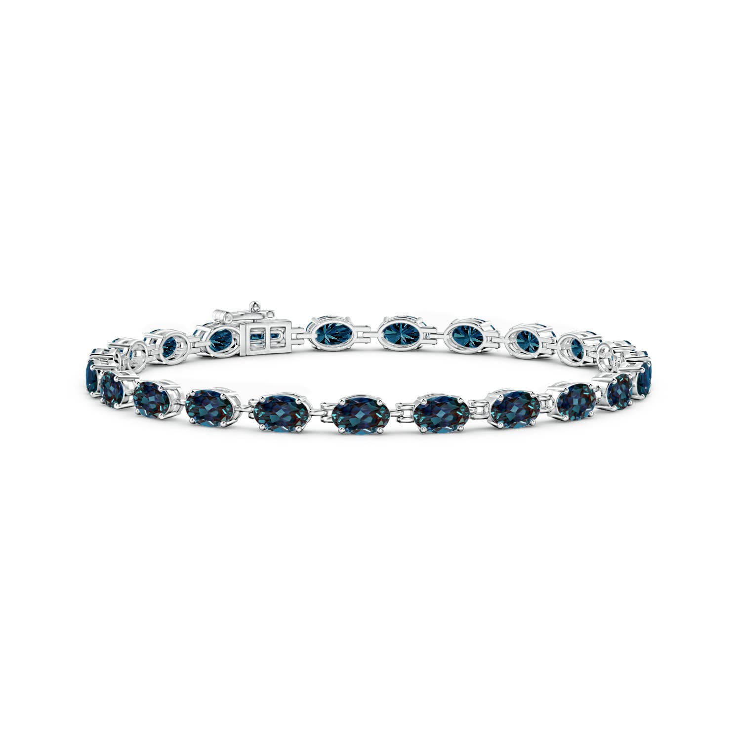 6x4mm Labgrown Classic Oval Lab-Grown Alexandrite Tennis Bracelet in 18K White Gold