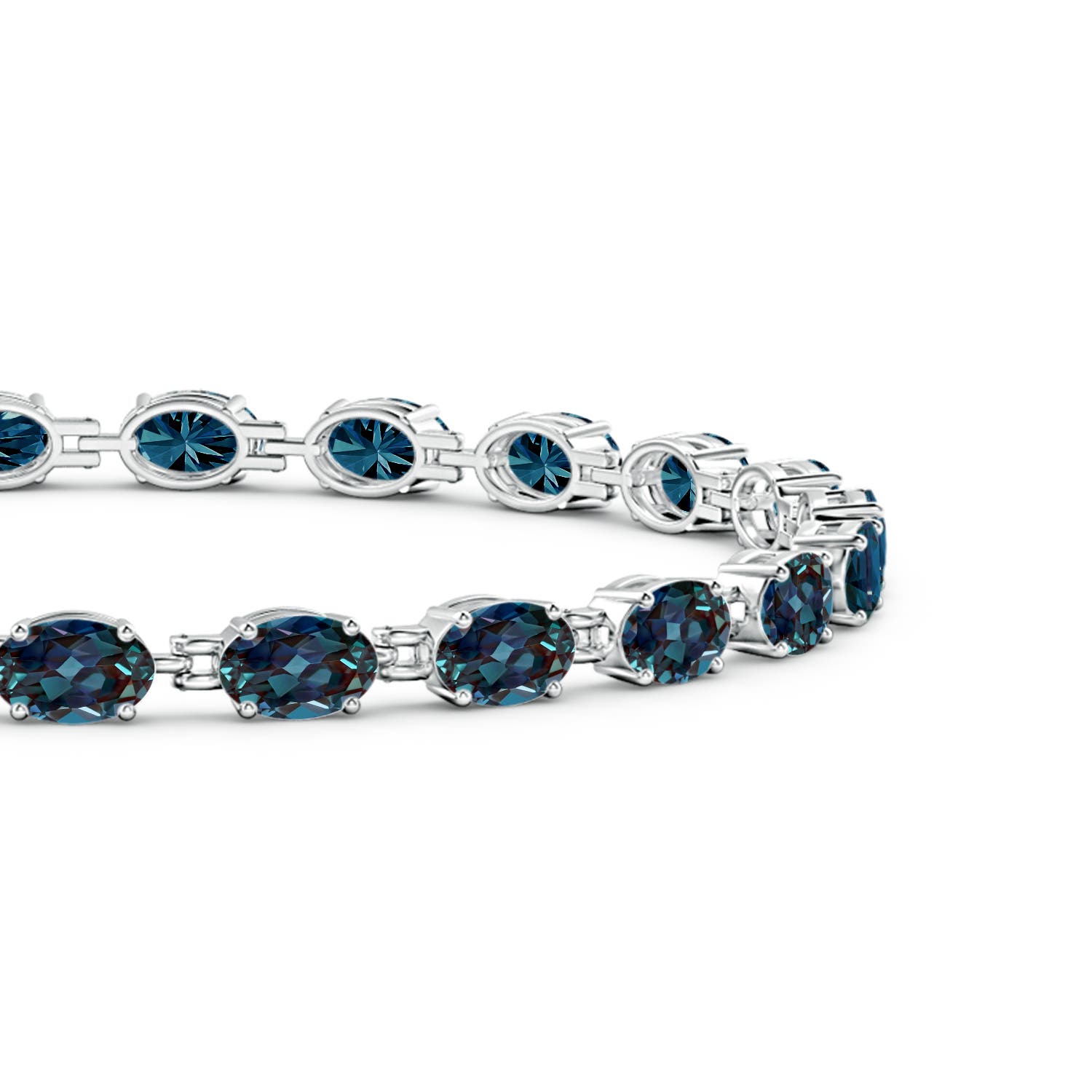 6x4mm Labgrown Classic Oval Lab-Grown Alexandrite Tennis Bracelet in 18K White Gold