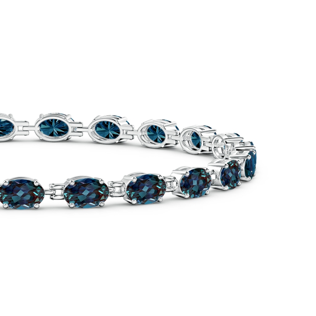 6x4mm Labgrown Classic Oval Lab-Grown Alexandrite Tennis Bracelet in White Gold - side 199