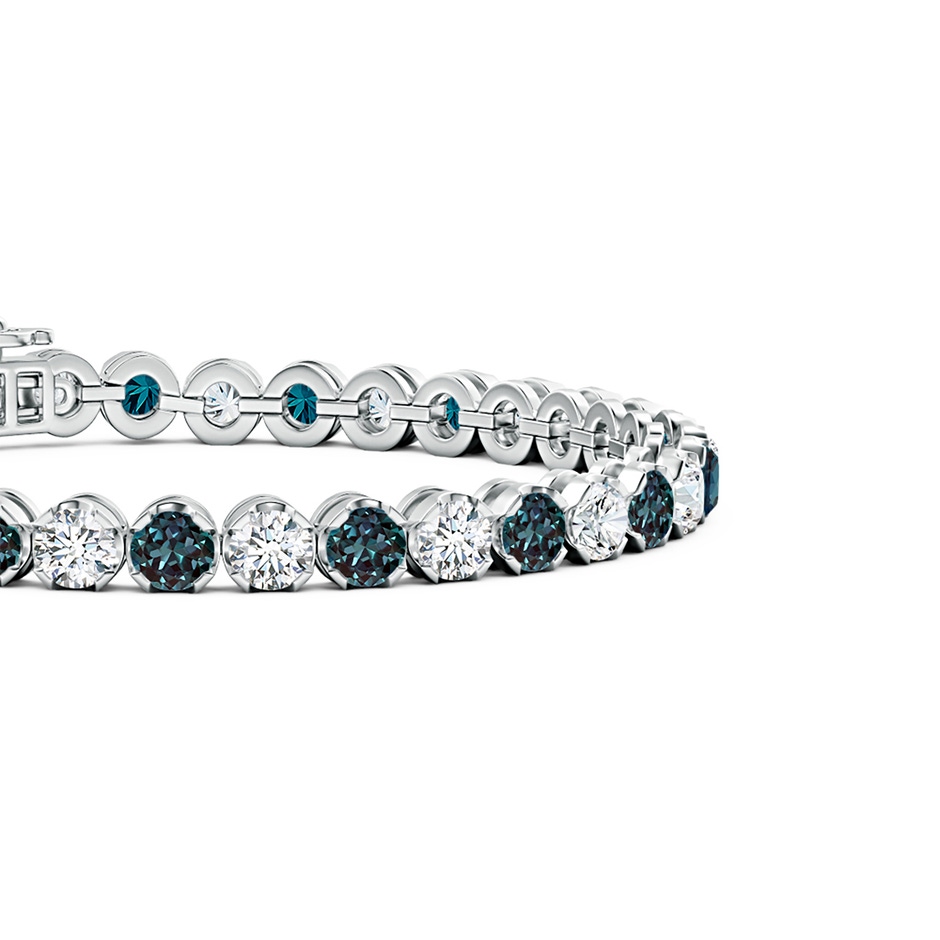 4mm Labgrown Classic Round Lab-Grown Alexandrite and Diamond Tennis Bracelet in White Gold side 199