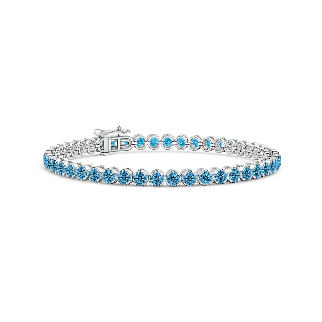 3mm Labgrown Classic Round Lab-Grown Fancy Intense Blue Diamond Tennis Bracelet in White Gold