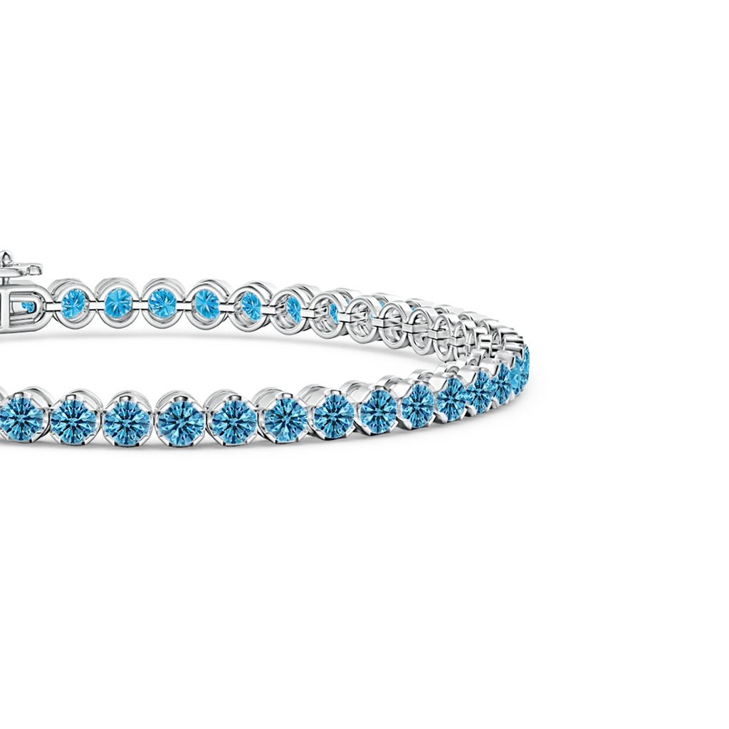 3mm Labgrown Classic Round Lab-Grown Fancy Intense Blue Diamond Tennis Bracelet in White Gold - side 199