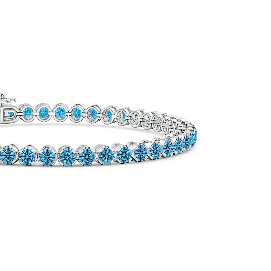 3mm Labgrown Classic Round Lab-Grown Fancy Intense Blue Diamond Tennis Bracelet in White Gold side 199