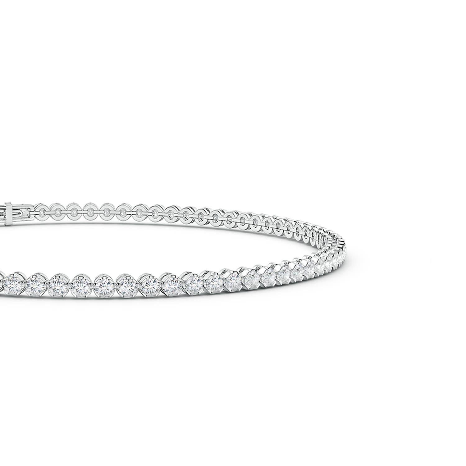 1.5mm FGVS Lab-Grown Classic Round Diamond Tennis Bracelet in White Gold