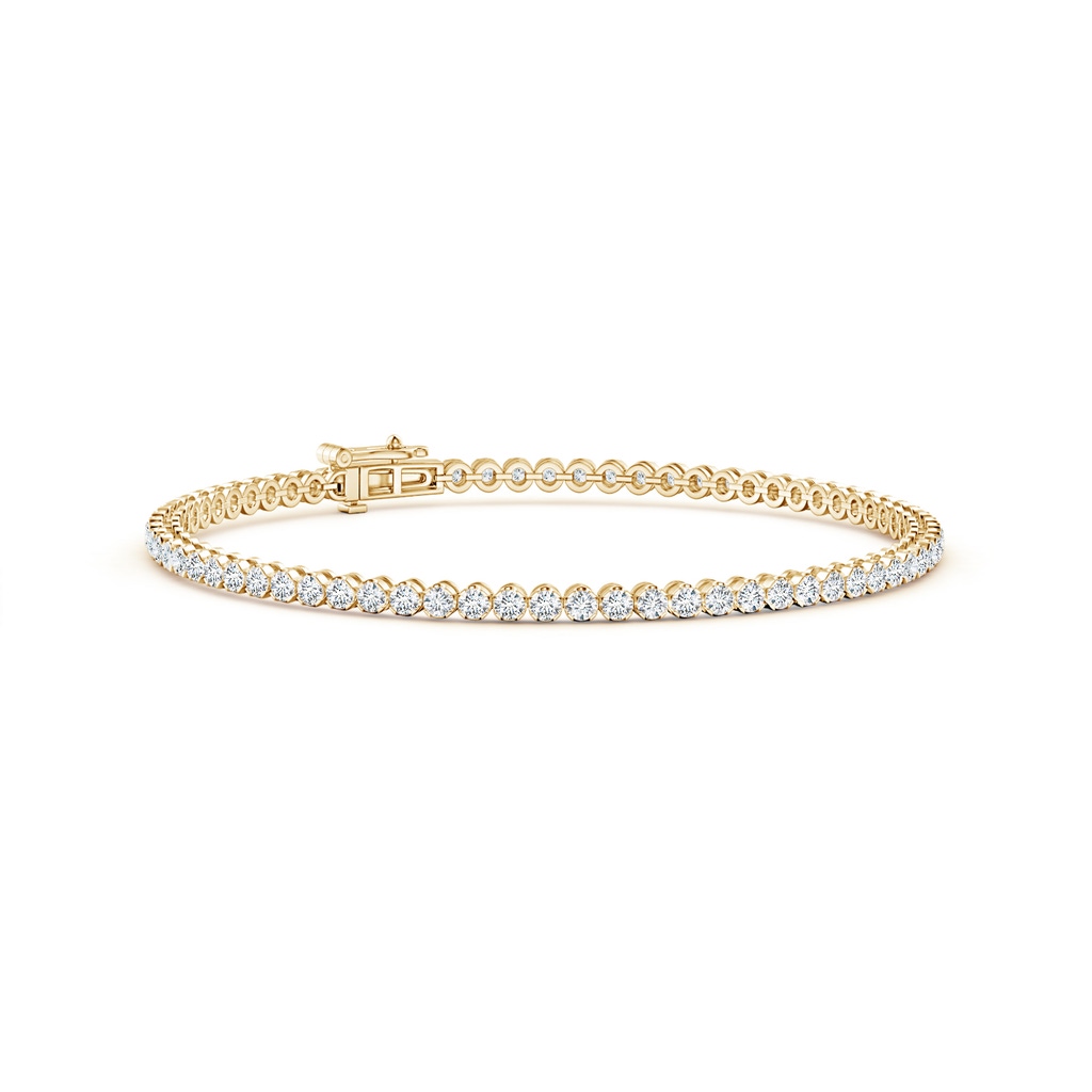 1.5mm FGVS Lab-Grown Classic Round Diamond Tennis Bracelet in Yellow Gold