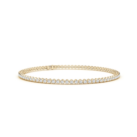 1.5mm FGVS Lab-Grown Classic Round Diamond Tennis Bracelet in Yellow Gold