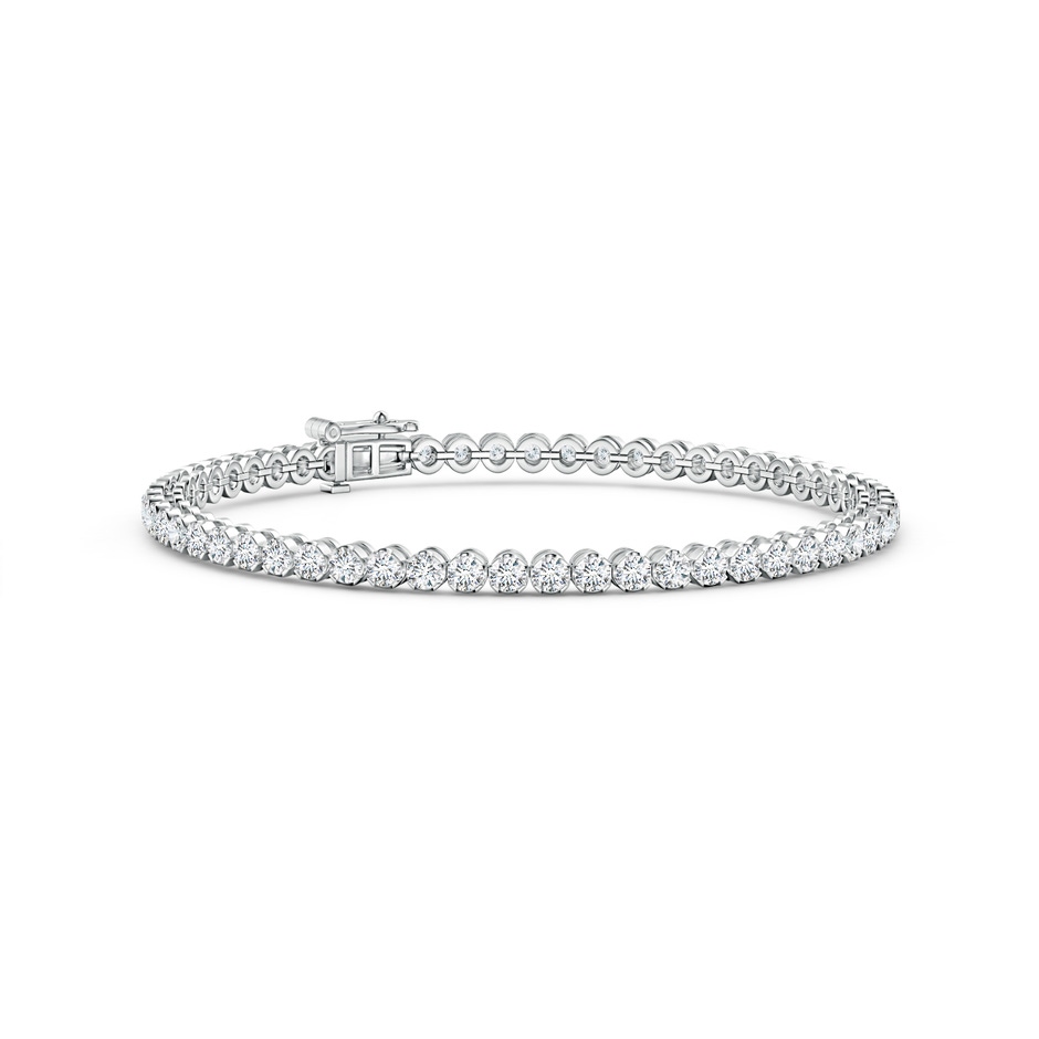 2.3mm FGVS Lab-Grown Classic Round Diamond Tennis Bracelet in White Gold 