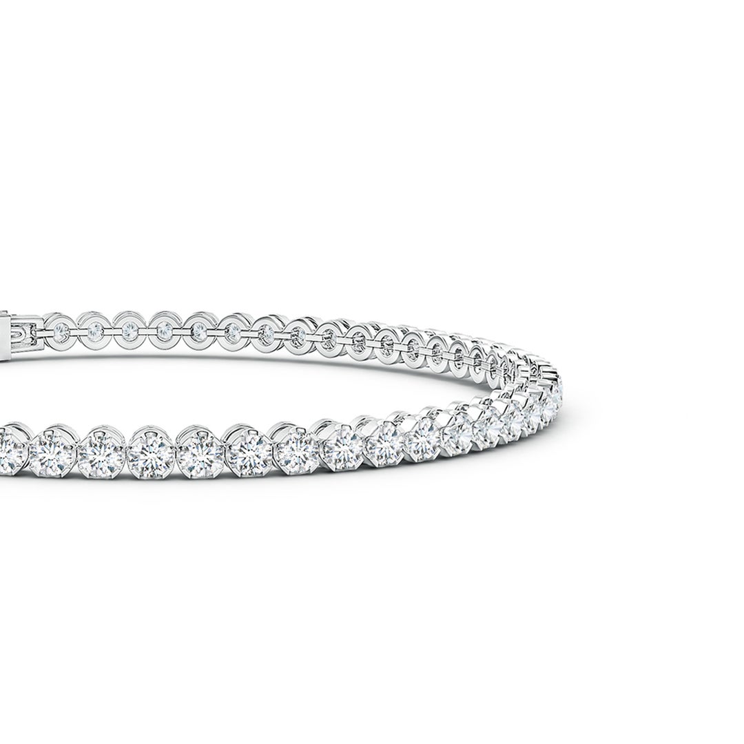 2.3mm FGVS Lab-Grown Classic Round Diamond Tennis Bracelet in White Gold - side 6