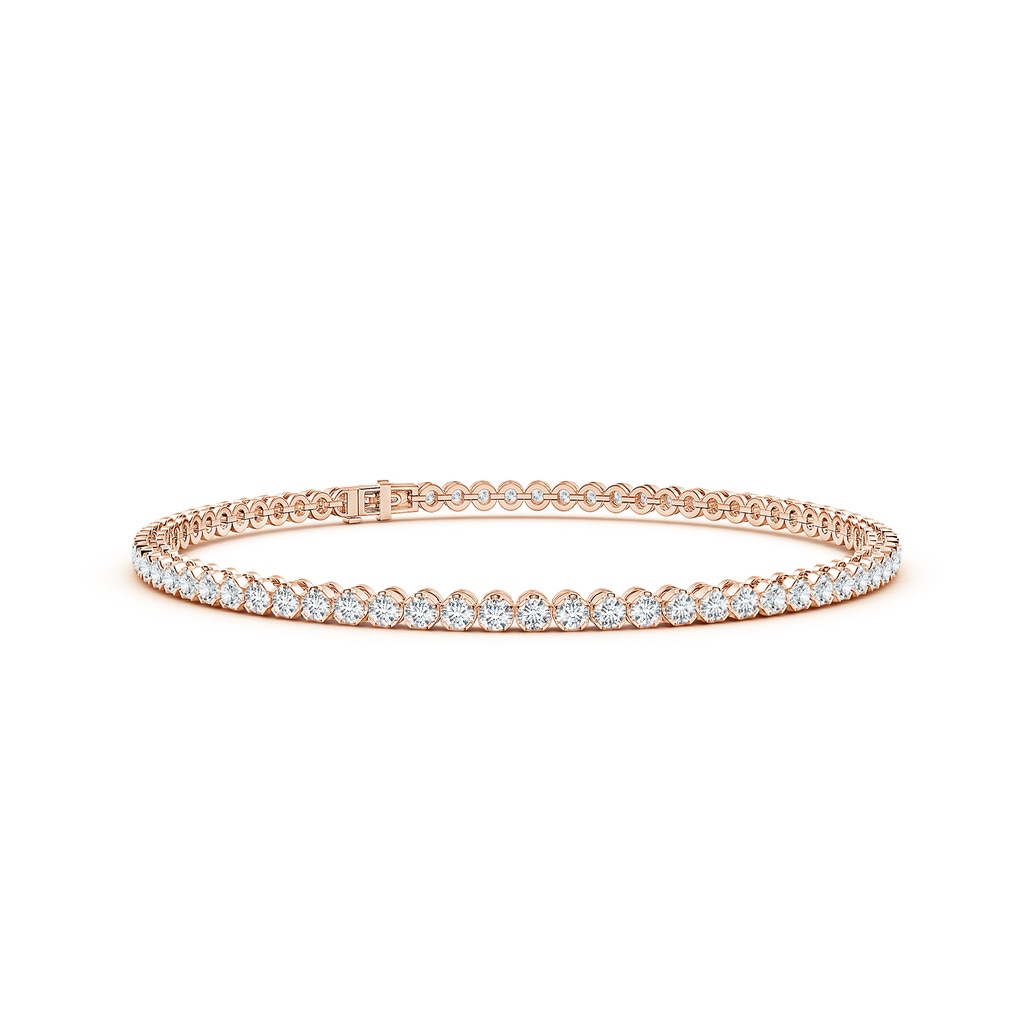2mm FGVS Lab-Grown Classic Round Diamond Tennis Bracelet in 10K Rose Gold