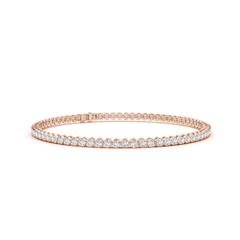 2mm FGVS Lab-Grown Classic Round Diamond Tennis Bracelet in Rose Gold