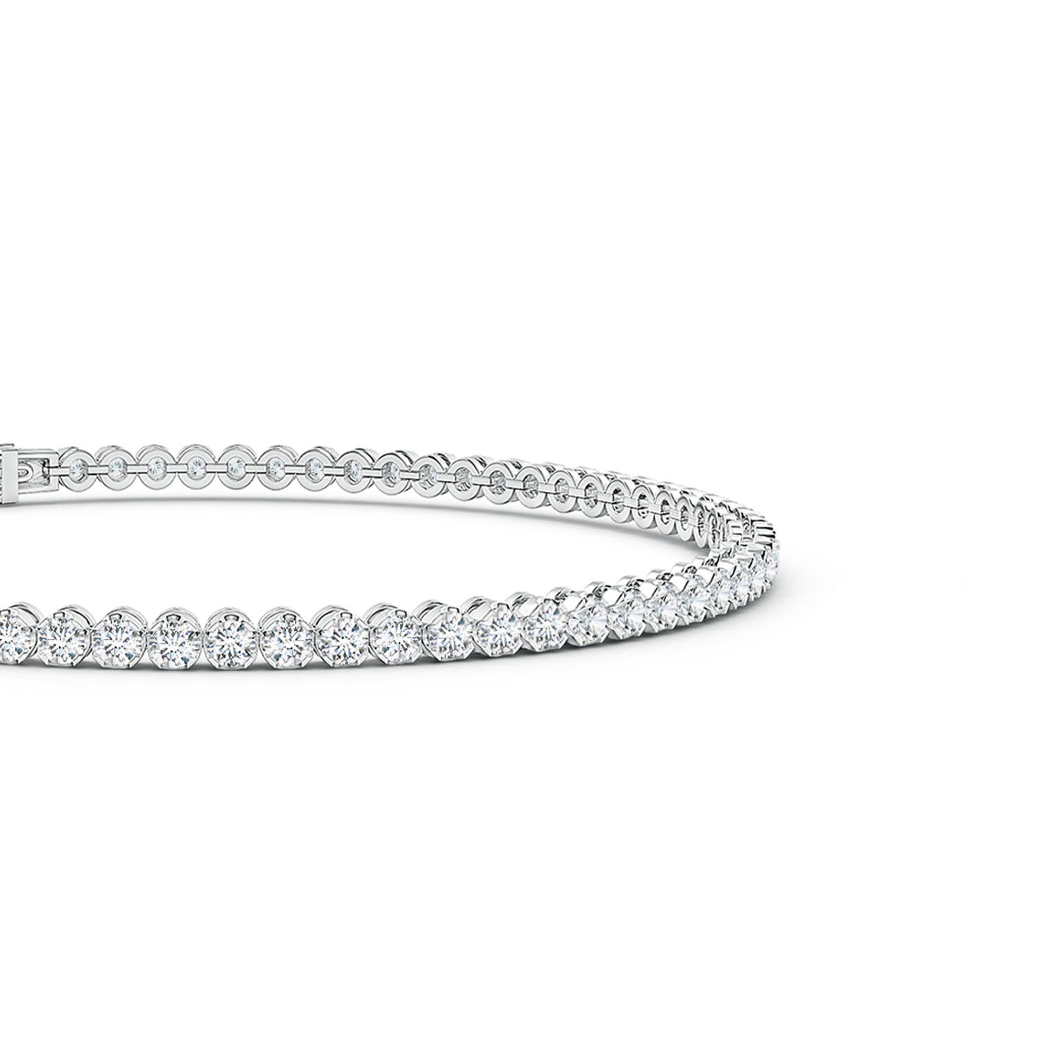 2mm FGVS Lab-Grown Classic Round Diamond Tennis Bracelet in White Gold