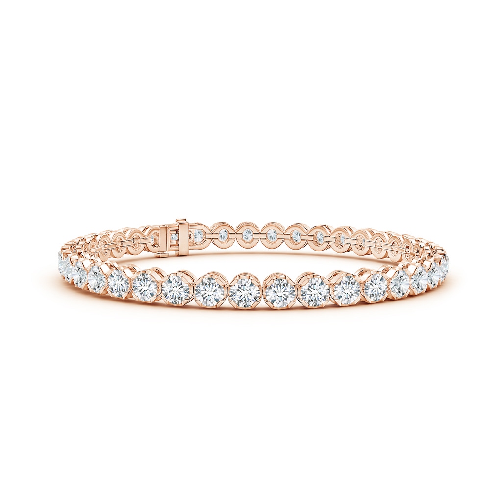 3.6mm FGVS Lab-Grown Classic Round Diamond Tennis Bracelet in Rose Gold