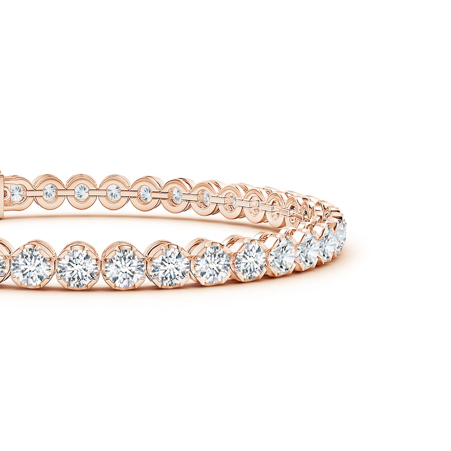 3.6mm FGVS Lab-Grown Classic Round Diamond Tennis Bracelet in Rose Gold
