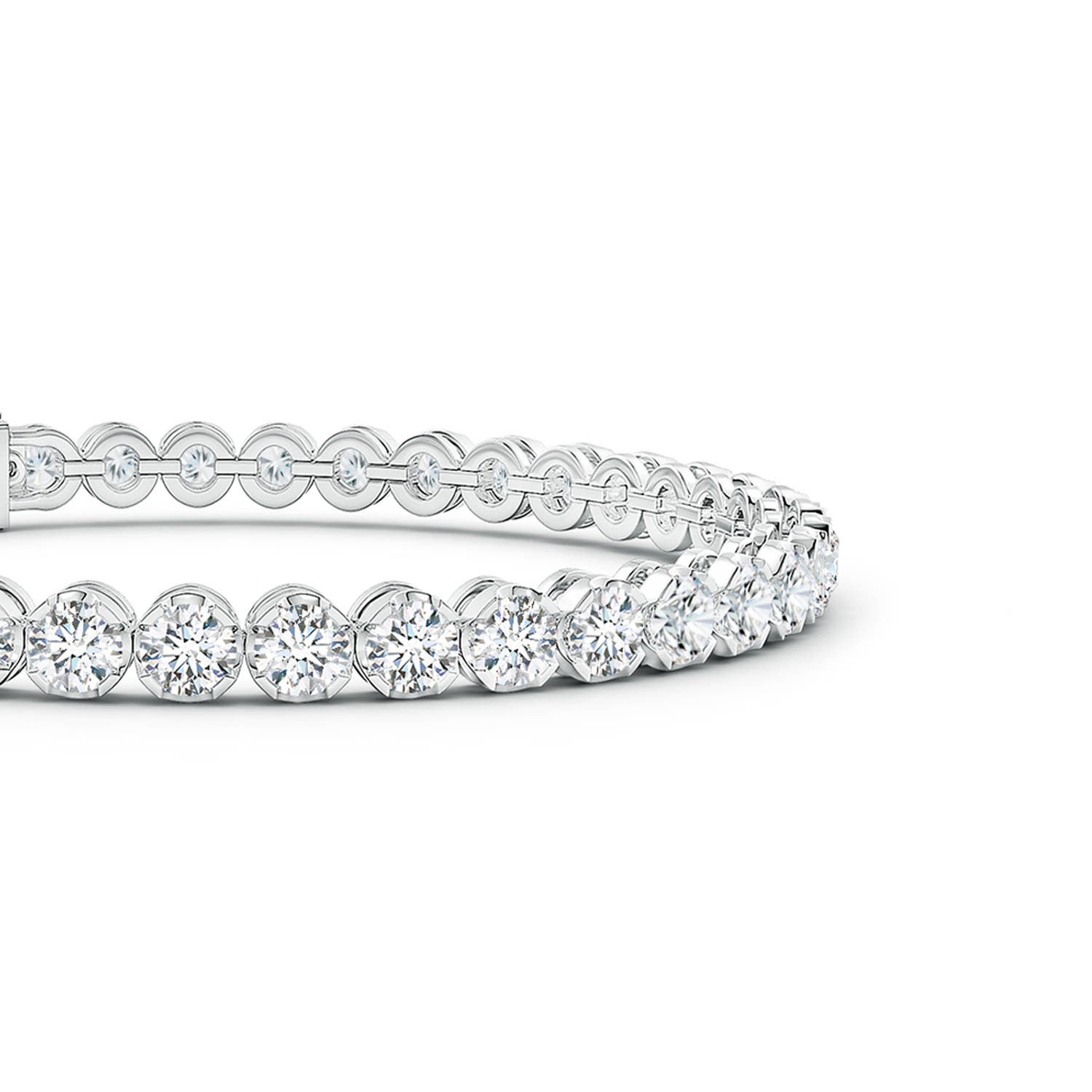 3.6mm FGVS Lab-Grown Classic Round Diamond Tennis Bracelet in White Gold