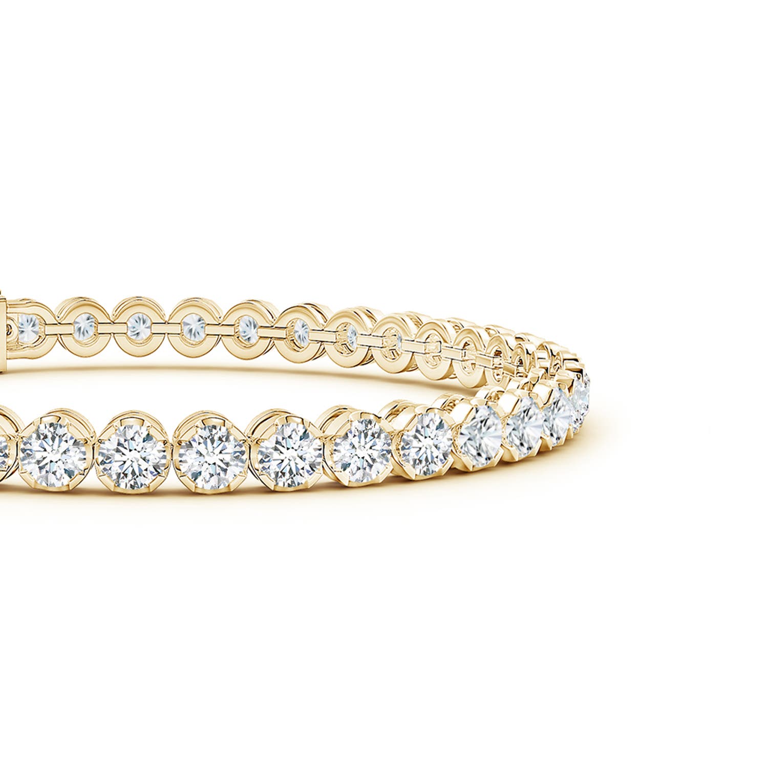 3.6mm FGVS Lab-Grown Classic Round Diamond Tennis Bracelet in Yellow Gold