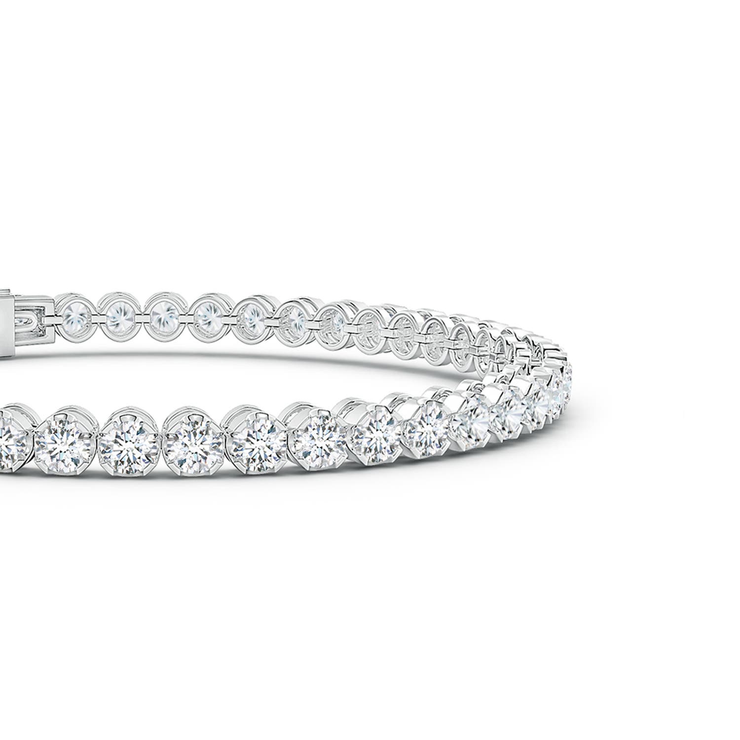 3mm FGVS Lab-Grown Classic Round Diamond Tennis Bracelet in White Gold