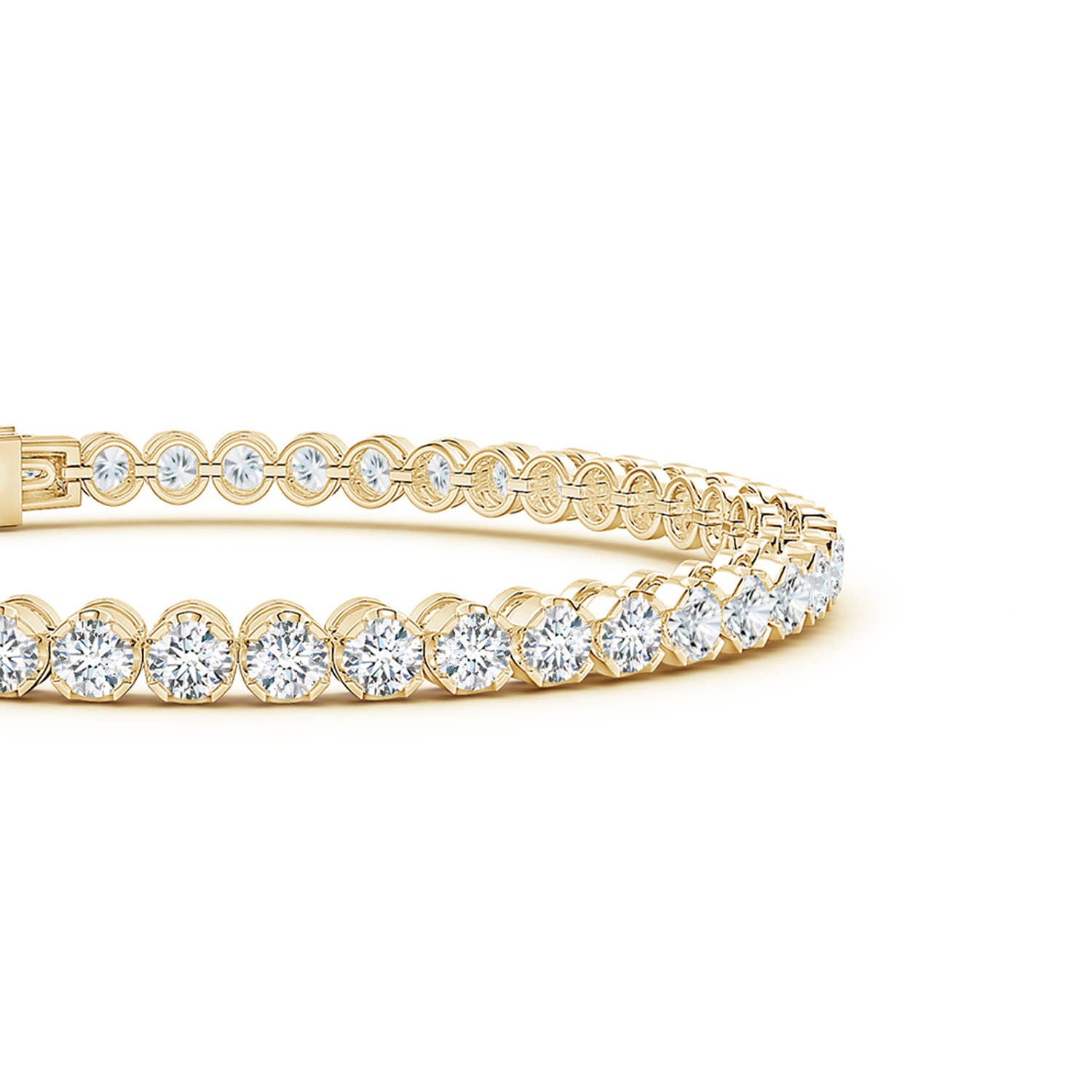 3mm FGVS Lab-Grown Classic Round Diamond Tennis Bracelet in Yellow Gold