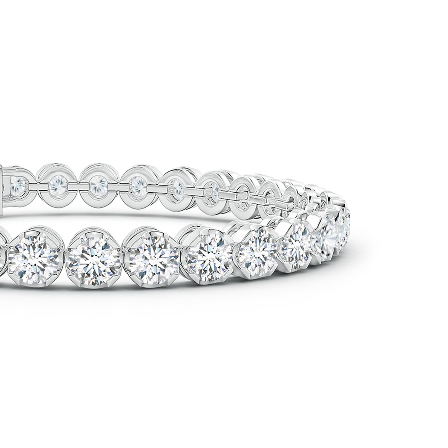 4.5mm FGVS Lab-Grown Classic Round Diamond Tennis Bracelet in White Gold