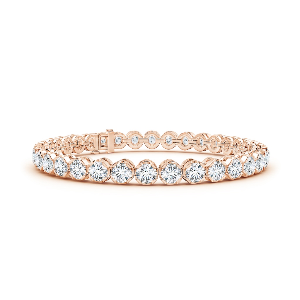 4mm FGVS Lab-Grown Classic Round Diamond Tennis Bracelet in Rose Gold